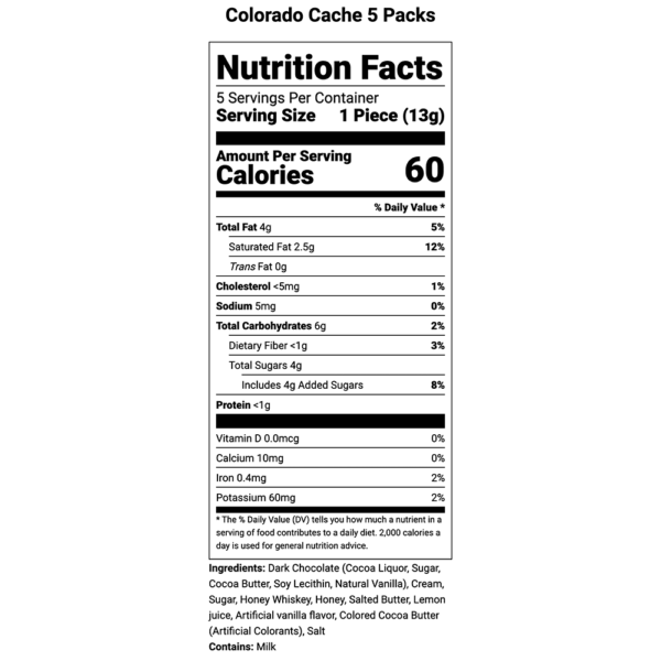 Nutritional Information-Colorado Cache